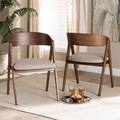 Baxton Studio Danton Mid-Century Beige Fabric Upholstered and Walnut Brown Finished Wood Dining Chair Set(2PC) PR 191-2PC-11704-ZORO